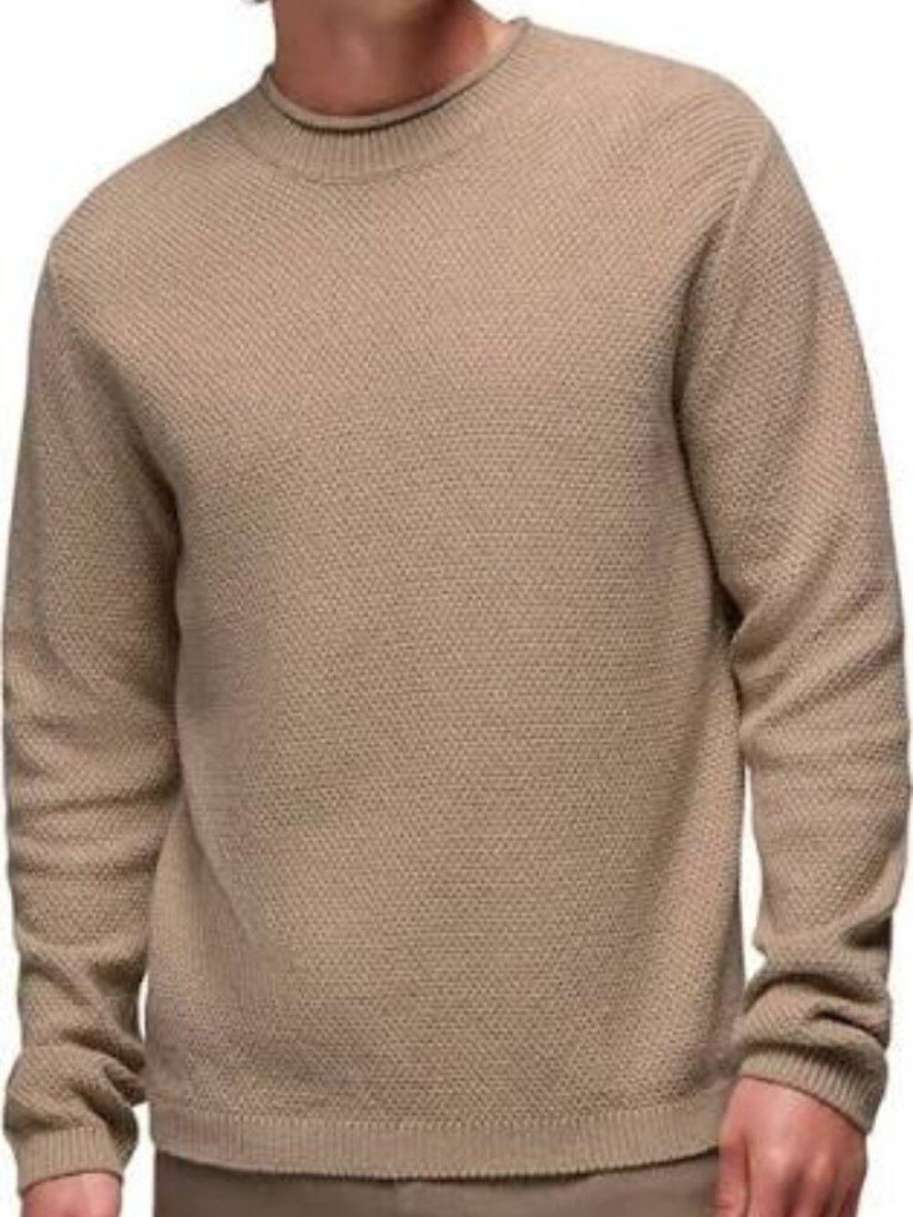 Prana Men's Oatmeal Heather Standard Fit Forest Hill Crewneck Sweater Size S
